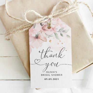 Blush roses bridal favor tag. Wedding gift tag. Gift Tags
