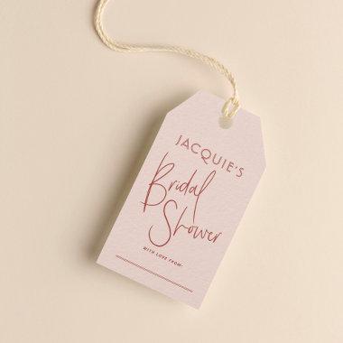 Blush & Rust Red Bridal Shower Gift Tag