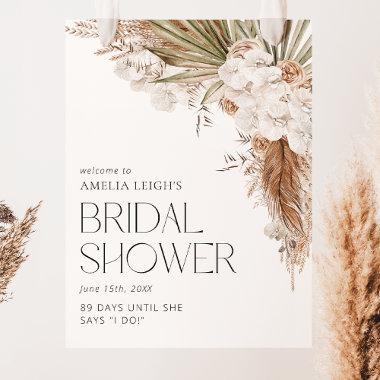Bohemian Floral & Feathers Bridal Shower Foam Board