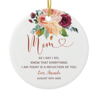 Boho Colorful Floral Mother of the Bride Ceramic Ornament