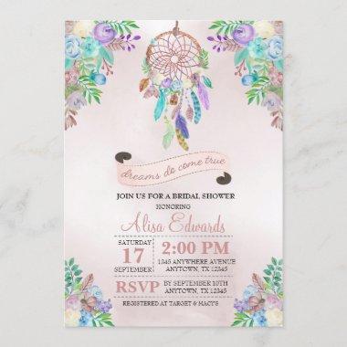 Boho Dreamcatcher Bridal Shower Invitations
