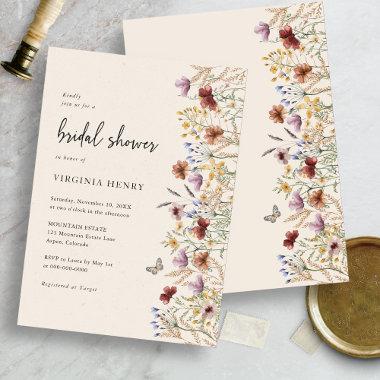 Boho Floral Bridal Shower Invitations
