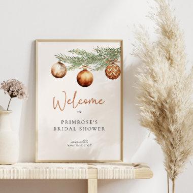 Boho Holiday Bridal Shower Winter Welcome Poster