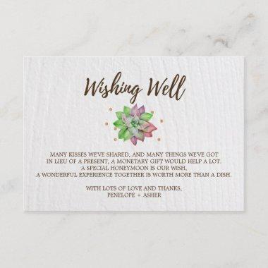 Boho Rustic Floral Succulent Wedding Wishing Well Enclosure Invitations