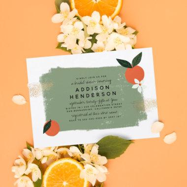 Boho Style Orange, Green & Gold Bridal Shower PostInvitations