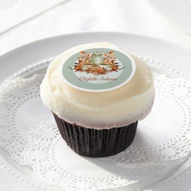 Boho Terracotta Sage Tea Party Floral ANY EVENT Edible Frosting Rounds