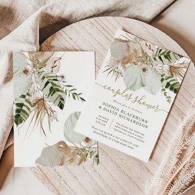 Boho Tropical Botanical Floral | Couples Shower Invitations
