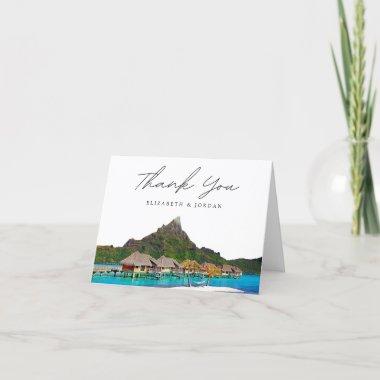 Bora Bora Photo Blank Thank You Invitations