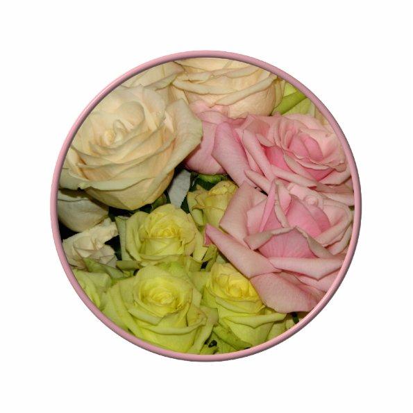 Bouquet of pink, yellow & peach roses statuette