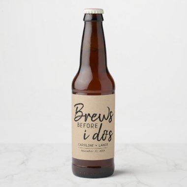 Brews Before I Do's Co-Ed Wedding Shower Kraft Beer Bottle Label