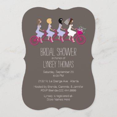 Bridal Party on Bike Bridal Shower Invitations