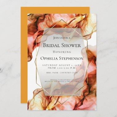 BRIDAL SHOWER | Abstract Watercolor Autumn Color 2 Invitations