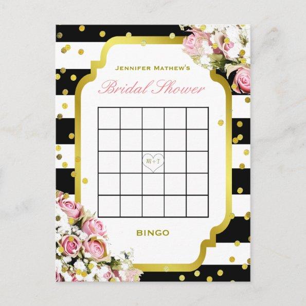 Bridal Shower Bingo | Stripes and Roses Invitation PostInvitations