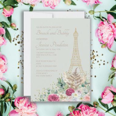 Bridal Shower Brunch Paris French Eiffel Tower Invitations