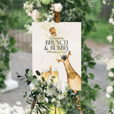 Bridal shower champagne brunch bubbly elegant chic foam board