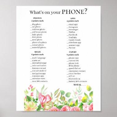 Bridal Shower Cool Phone Game Fab Fun Poster