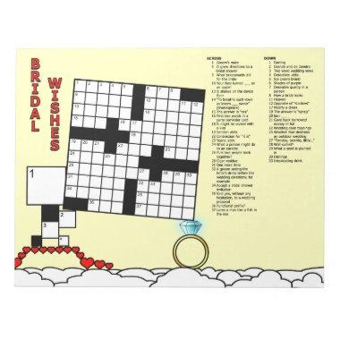 Bridal Shower Crossword Game Book (11x11 Grid) Notepad