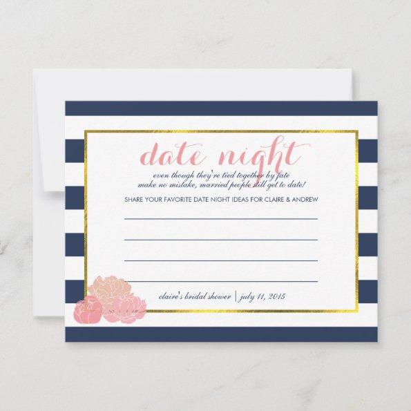 Bridal Shower Date Night Invitations | Midnight Peony