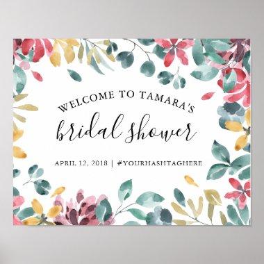 Bridal Shower Decorations Poster Welcome Hashtag