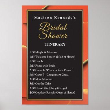 Bridal Shower Events Inky Orange Fab Fun Poster