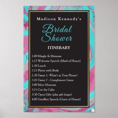 Bridal Shower Events Teal Fab Fun Poster