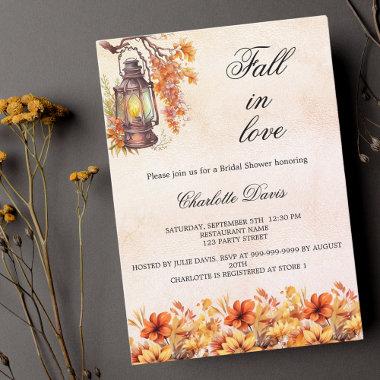Bridal Shower fall in love florals orange Invitation PostInvitations