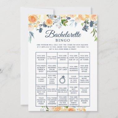 Bridal Shower Game Floral Bachelorette Bingo Invitations