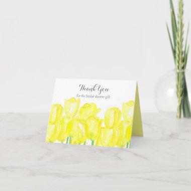 Bridal Shower Gift Yellow Tulips Thank You Invitations