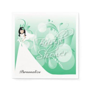 Bridal Shower in a Pretty Green and White Napkins