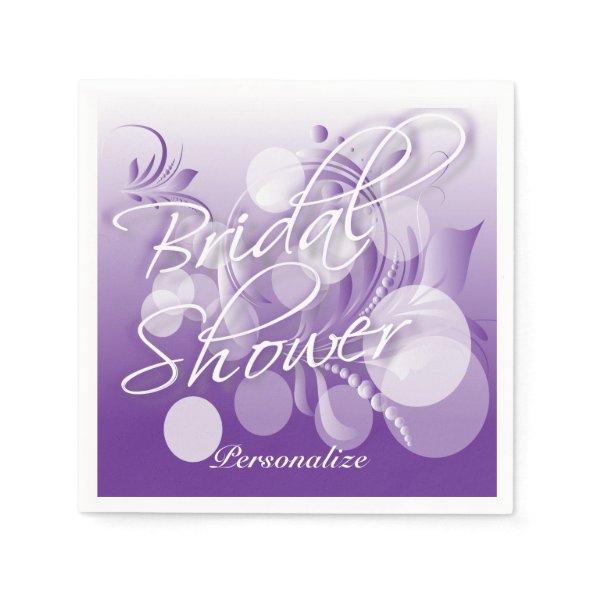 Bridal Shower in a Pretty Purple And White Paper Napkins
