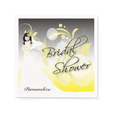 Bridal Shower in a Pretty Yellow and Gray Paper Napkins