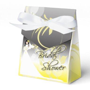 Bridal Shower in a Pretty Yellow, Gray And White Favor Boxes