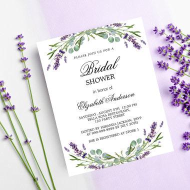 Bridal shower lavender violet budget Invitations