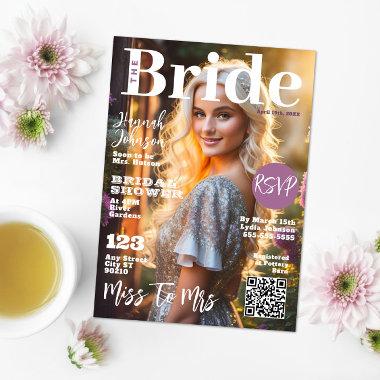 Bridal Shower Magazine Cover Invitations