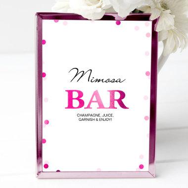 Bridal Shower Mimosa Bar Sign | Pink Confetti Invitations