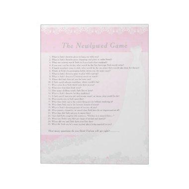 Bridal Shower Newlywed Game - Pink Notepad