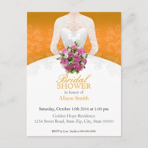 Bridal Shower orange Invitations