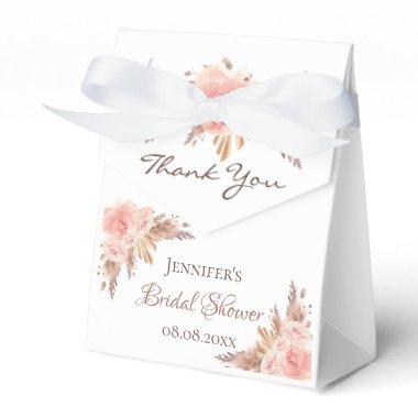 Bridal Shower pampas grass blush floral thank you Favor Boxes