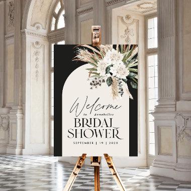 Bridal shower pampas grass modern boho elegant poster