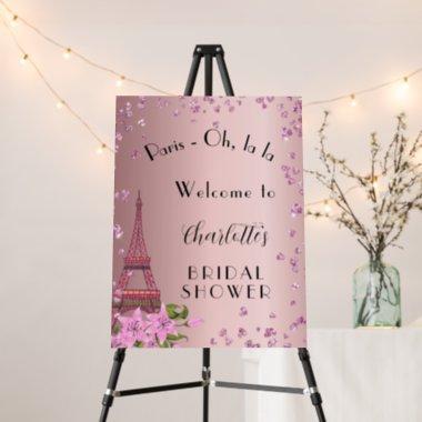 Bridal Shower Paris blush eiffel tower welcome Foam Board