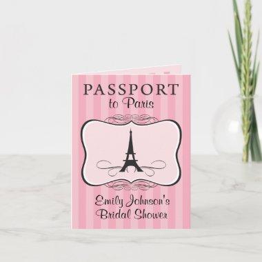 Bridal Shower Paris Passport Invitations