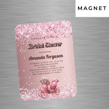 Bridal Shower pink carriage luxury Invitations Magnet