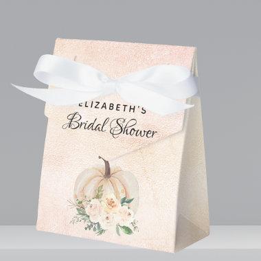 Bridal shower pumpkin fall cream rose gold favor boxes