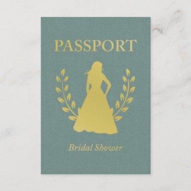 Bridal Shower Retro Passport Invitations