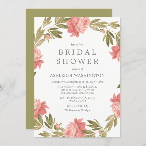 Bridal Shower | Romantic Watercolor Flowers Invitations