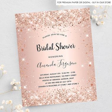 Bridal Shower rose gold budget Invitations Flyer