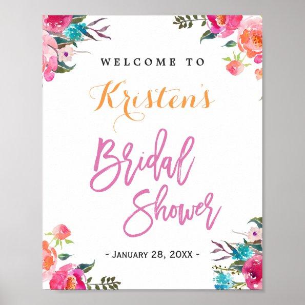 Bridal Shower Sign | Modern Watercolor Floral