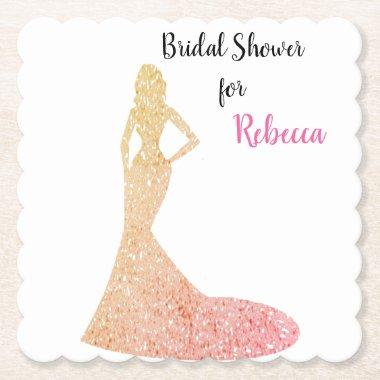 Bridal Shower Sparkle & Shine Paper Coaster