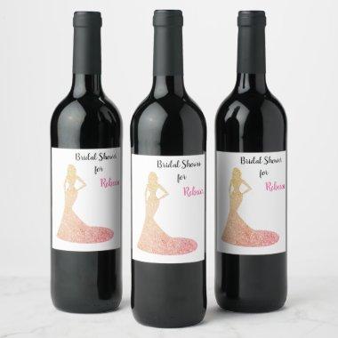 Bridal Shower Sparkle & Shine Wine Label