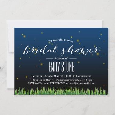Bridal Shower Summer Night Fireflies Invitations